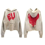 Mens Clothing  Vintage graffiti destroys dirty painted high street loose casual hoodies ropa hombre