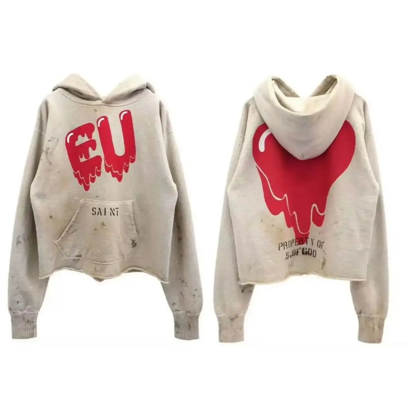Mens Clothing  Vintage graffiti destroys dirty painted high street loose casual hoodies ropa hombre