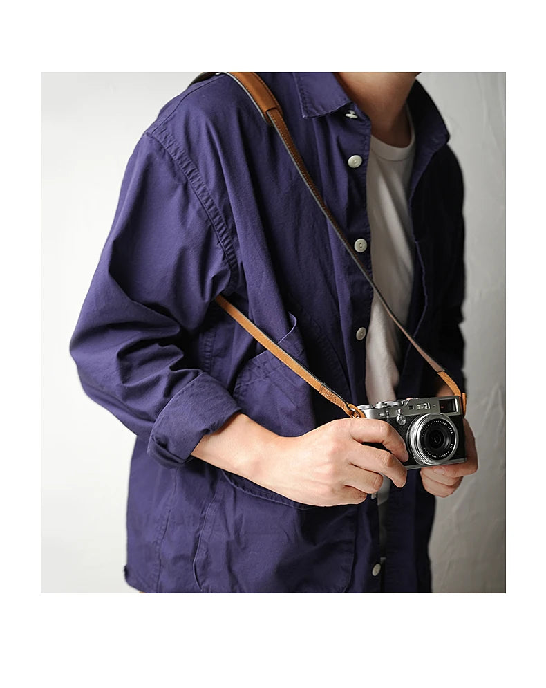 Mr.stone Handmade Genuine Leather Camera Strap For sony a7cR fujifilm XT5 Leica M1 Camera Shoulder Sling Belt (Shoulder support)