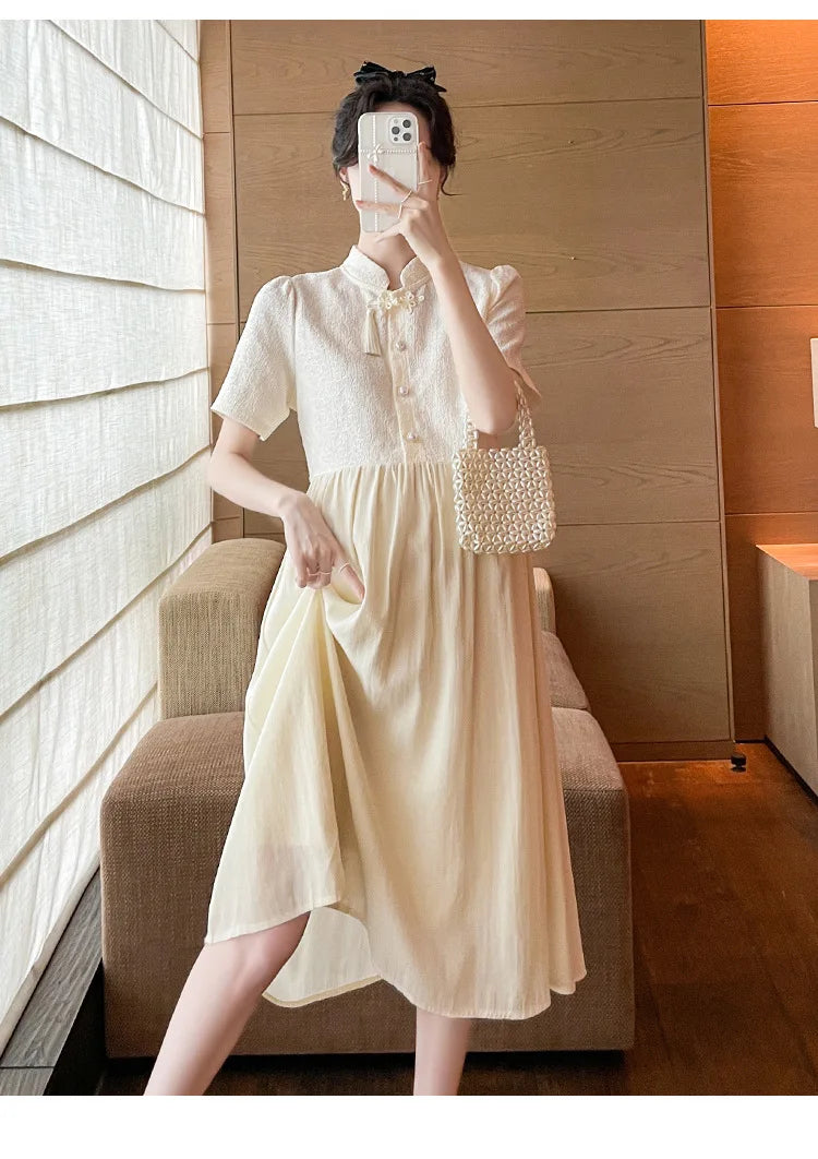 Pregnant Women's Clothing Summer Fashion New Style Loose and Slimming Dress
