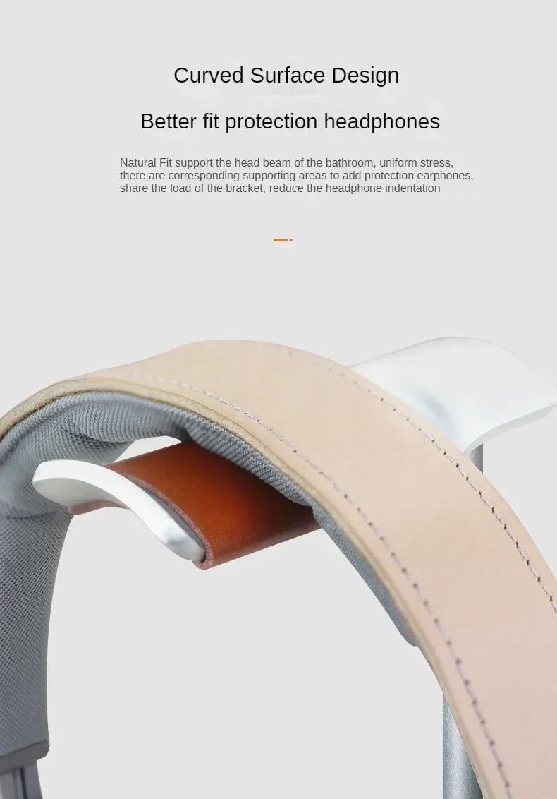Curved Aluminum Headphone Stand Rack Sturdy Metal Gaming Headset Earphone Holder Hanger with Solid Base for Table Desk Display