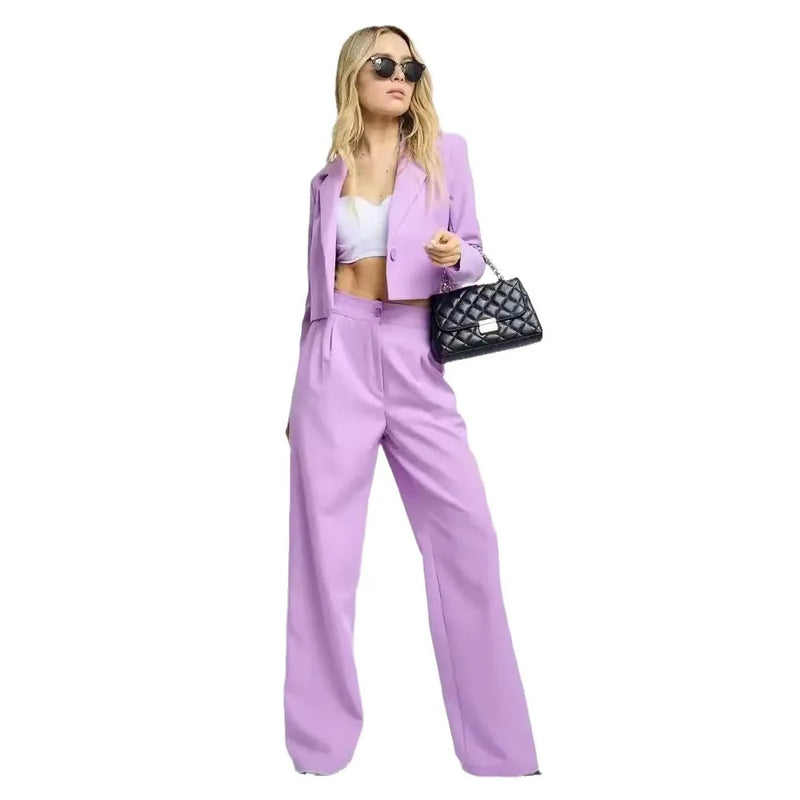 Women's Clothing Autumn New Fashion Casual Short Small Suit Slim Fit Trousers Women's Suit Костюм Женский Летний