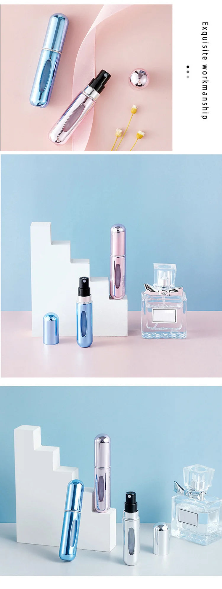 Perfume Spray Refillable Bottle 1PC 5ml 8ml Mini Portable Atomizer Jar Scent Pump Empty Container Cosmetic Liquid Tools