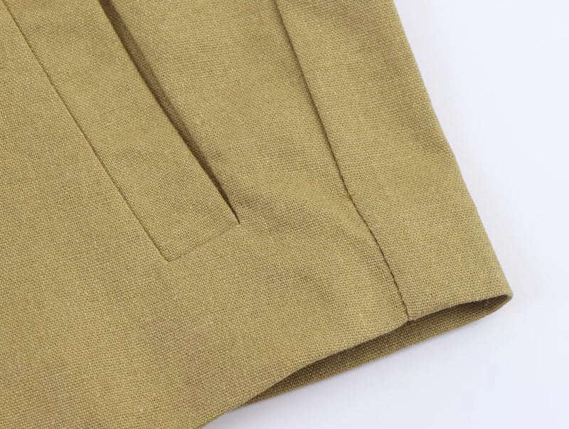 Women's clothing early autumn new fashionable casual temperament linen short suit jacket versatile