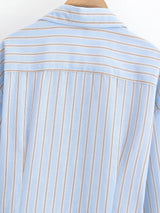 Women's clothing autumn new style, fashionable and versatile, simple and long-sleeved design, striped double-collar joint