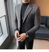 Man Suits and Blazers Single Breasted New In Coats Clothing Handsome Elegant Corduroy Jacket for Men Spring Clothes Fashionable