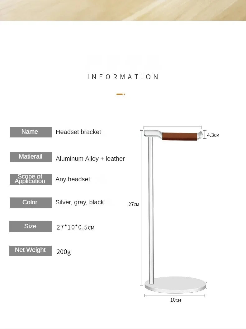 Curved Aluminum Headphone Stand Rack Sturdy Metal Gaming Headset Earphone Holder Hanger with Solid Base for Table Desk Display