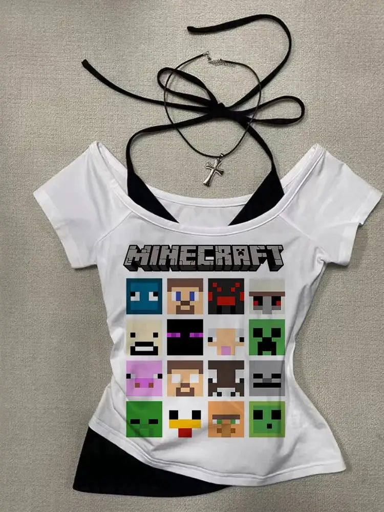 Woman Clothes for Women Trashy Y2k 2000s Tops With Suspenders Female Clothing Crop Top Sexys Summer Women's Cropped Emo Corset