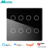 Melery 4x4 Brazil Zigbee Light Switch Touch Sensor Panel Tuya Smart Life Neutral Wire 4/6/8 Gang Remote by Alexa Dot Google Home