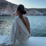 Women's Clothing Autumn New Style High-end Temperament Sexy Backless Dress Long Skirt Slim Fit Long Sleeved Dress