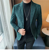 Man Suits and Blazers Single Breasted New In Coats Clothing Handsome Elegant Corduroy Jacket for Men Spring Clothes Fashionable