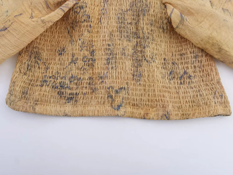 Women's clothing autumn new products European and American style retro women's clothing French lazy style printed shirt