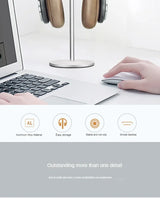 Curved Aluminum Headphone Stand Rack Sturdy Metal Gaming Headset Earphone Holder Hanger with Solid Base for Table Desk Display