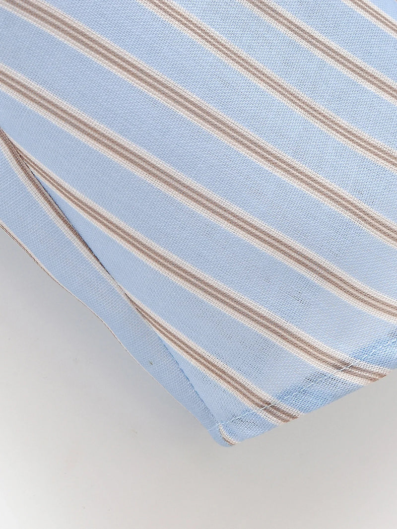 Women's clothing autumn new style, fashionable and versatile, simple and long-sleeved design, striped double-collar joint