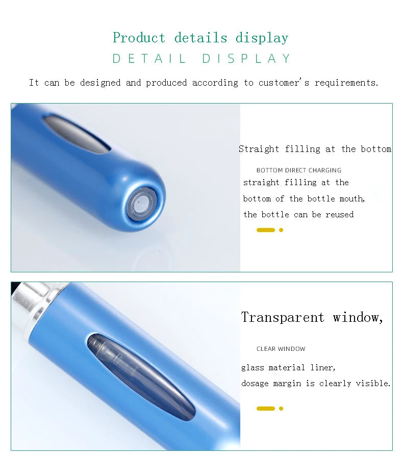 Perfume Spray Refillable Bottle 1PC 5ml 8ml Mini Portable Atomizer Jar Scent Pump Empty Container Cosmetic Liquid Tools