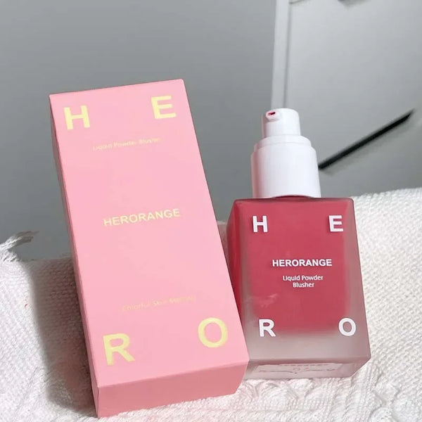 HERORANGE Matte Liquid Blush Velvet Blusher Peach Face Blusher Pigment Lasting Beauty Natural Cheek Tint Cream Blush Makeup 30ML