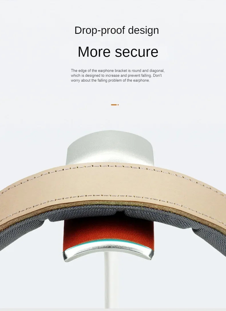 Curved Aluminum Headphone Stand Rack Sturdy Metal Gaming Headset Earphone Holder Hanger with Solid Base for Table Desk Display