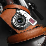 Mr.stone Handmade Genuine Leather Camera Strap For sony a7cR fujifilm XT5 Leica M1 Camera Shoulder Sling Belt (Shoulder support)