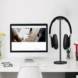Curved Aluminum Headphone Stand Rack Sturdy Metal Gaming Headset Earphone Holder Hanger with Solid Base for Table Desk Display