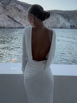 Women's Clothing Autumn New Style High-end Temperament Sexy Backless Dress Long Skirt Slim Fit Long Sleeved Dress