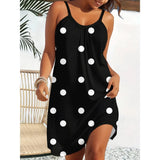 Women's Summer Sleeveless   Print Casual Dress Summer Dress for Holiday Women Clothing Dot  Summer Dress  Women Clothing