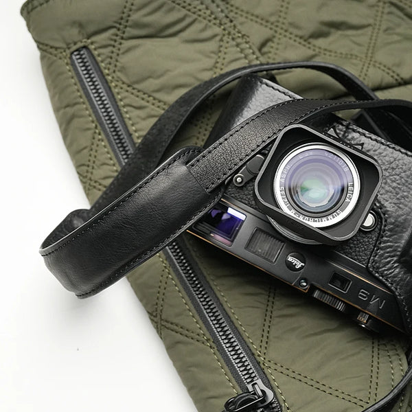 Mr.stone Handmade Genuine Leather Camera Strap For sony a7cR fujifilm XT5 Leica M1 Camera Shoulder Sling Belt (Shoulder support)