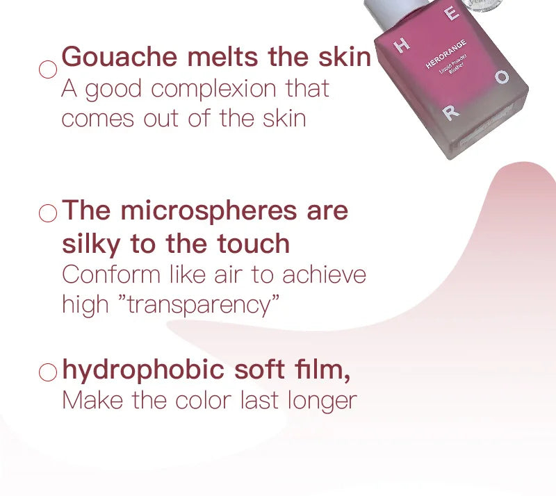 HERORANGE Matte Liquid Blush Velvet Blusher Peach Face Blusher Pigment Lasting Beauty Natural Cheek Tint Cream Blush Makeup 30ML