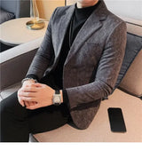 Man Suits and Blazers Single Breasted New In Coats Clothing Handsome Elegant Corduroy Jacket for Men Spring Clothes Fashionable