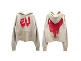 Mens Clothing  Vintage graffiti destroys dirty painted high street loose casual hoodies ropa hombre