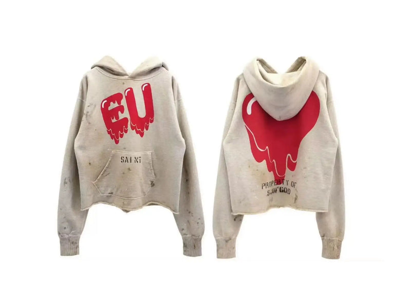 Mens Clothing  Vintage graffiti destroys dirty painted high street loose casual hoodies ropa hombre