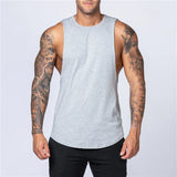 Men's Gym Clothing Summer Fitness Cotton Tank Top Men Jogging Bodybuilding Sleeveless Shirt Breathable O-Neck Casual Muscle Vest