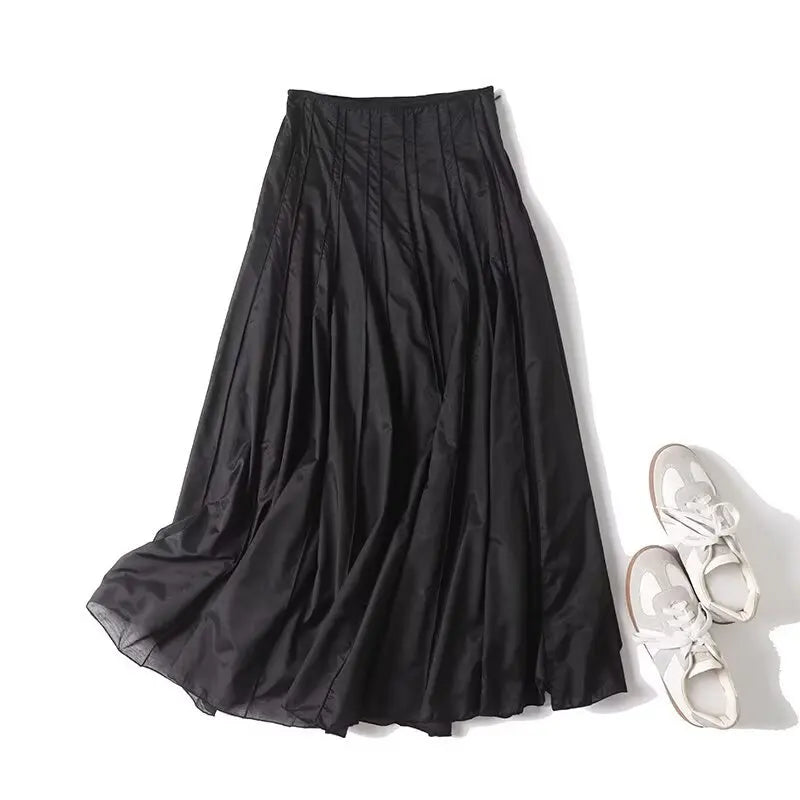 Women's clothing summer new products European and American fashion versatile minimalist design casual tulle skirt