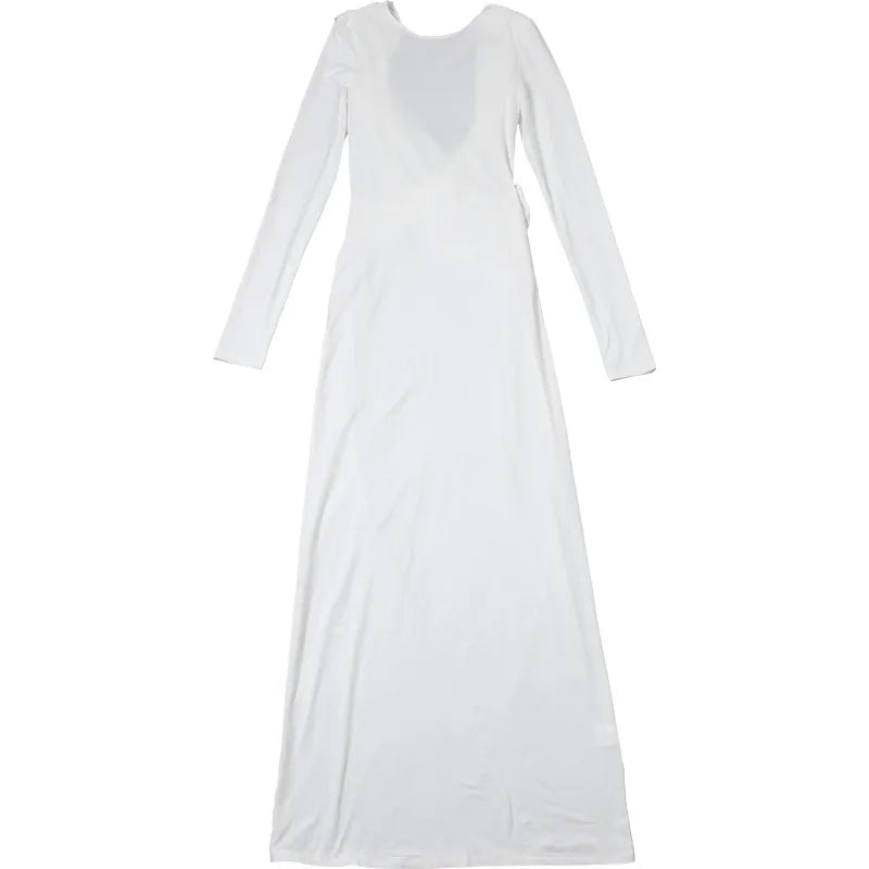 Women's Clothing Autumn New Style High-end Temperament Sexy Backless Dress Long Skirt Slim Fit Long Sleeved Dress