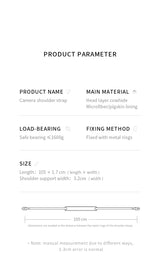 Mr.stone Handmade Genuine Leather Camera Strap For sony a7cR fujifilm XT5 Leica M1 Camera Shoulder Sling Belt (Shoulder support)