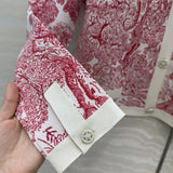 Women's Clothing Early Autumn New Style Temperament Jungle Jacquard Knitted Cardigan Top+French Elegant Half Skirt Two-Piec