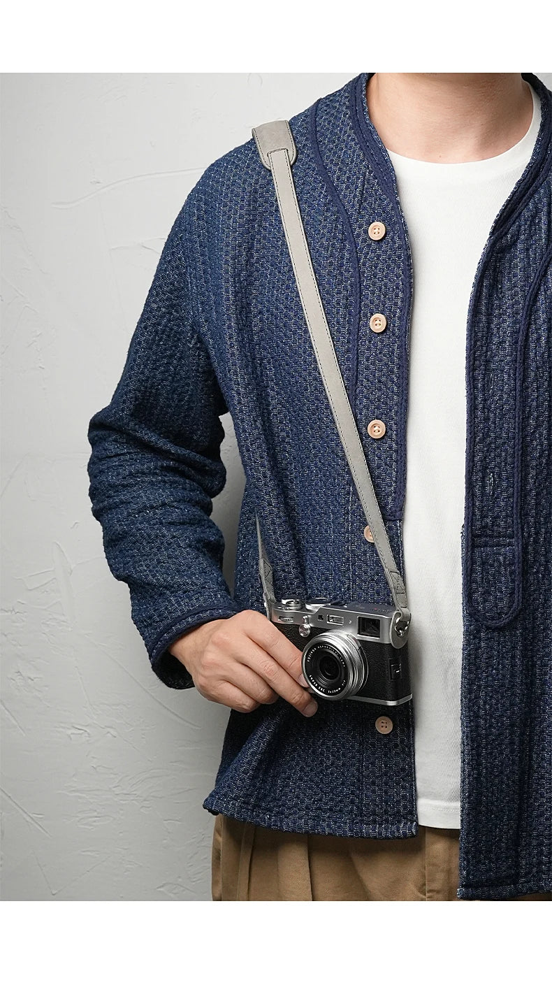 Mr.stone Handmade Genuine Leather Camera Strap For sony a7cR fujifilm XT5 Leica M1 Camera Shoulder Sling Belt (Shoulder support)