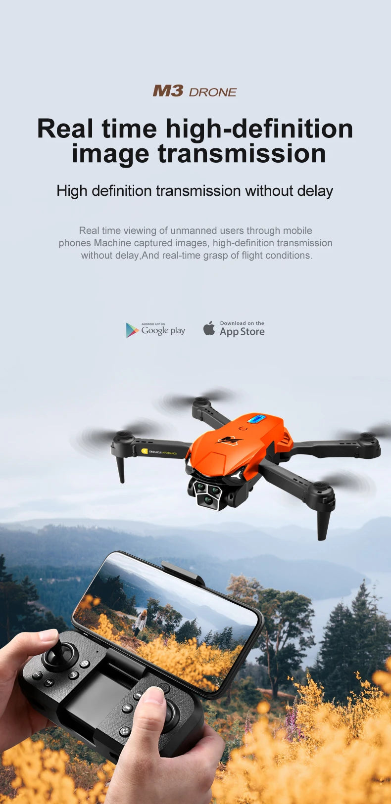 Xiaomi M3 Pro Drone 8K Triple-camera Professional HD Aerial Photography Obstacle Avoidance Brushless Motor GPS Return Drone ﻿