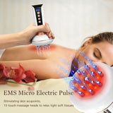 Ems Guasha Massage Brush Red Light Heating Body Shaping Lymphatic Drainage Detoxification Scraping Meridian Brush Fat Burner