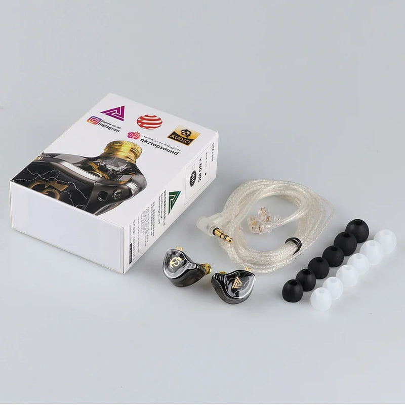 QKZ x HBB Earphones 10mm Titanium-Coated Diaphragm In Ear Monitor Headphones Hi-Fi Audio IEMs Outdoor sports headsets