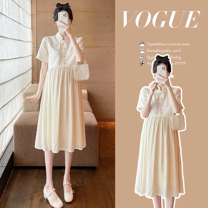 Pregnant Women's Clothing Summer Fashion New Style Loose and Slimming Dress
