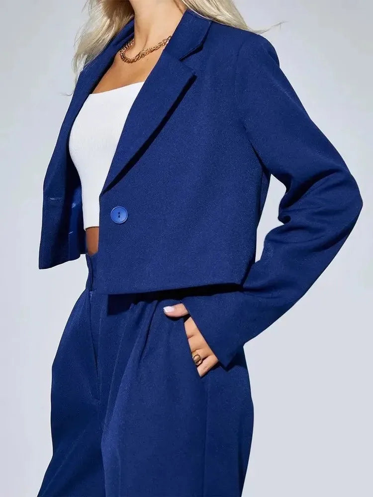 Women's Clothing Autumn New Fashion Casual Short Small Suit Slim Fit Trousers Women's Suit Костюм Женский Летний