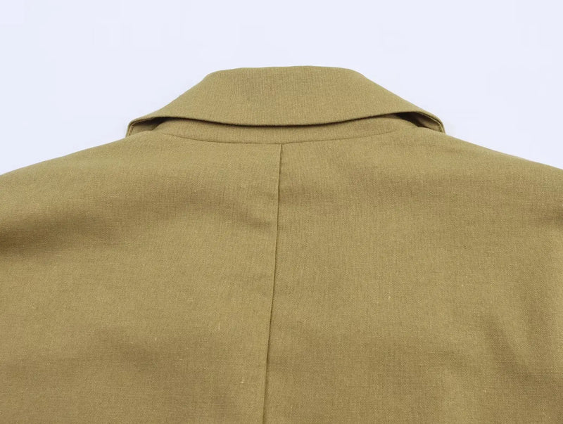 Women's clothing early autumn new fashionable casual temperament linen short suit jacket versatile