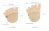 2Pcs=1Pair Toe Separator Foot Care Half Insoles Five Finger Socks Pads Bunion Sleeve Protector Hallux Valgus Forefoot For Women