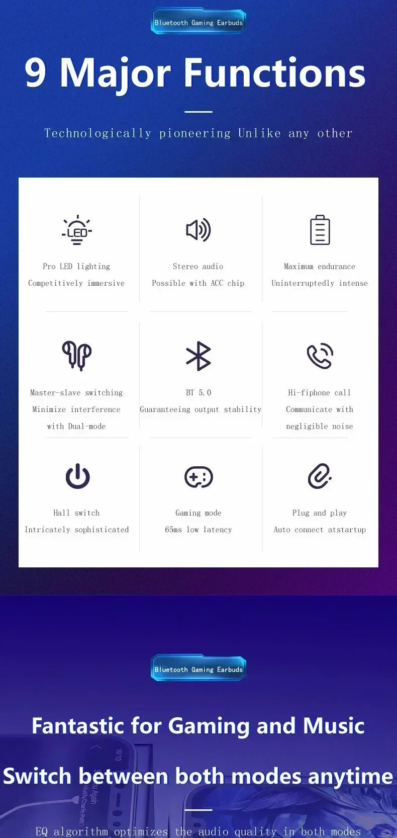 New X15 TWS Bluetooth Earphones Wireless Headphones 65ms Low Latency Earbuds Esport Gaming Headset Gamer Earphone Mic For phone