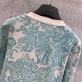 Women's Clothing Early Autumn New Style Temperament Jungle Jacquard Knitted Cardigan Top+French Elegant Half Skirt Two-Piec