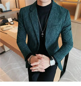 Man Suits and Blazers Single Breasted New In Coats Clothing Handsome Elegant Corduroy Jacket for Men Spring Clothes Fashionable