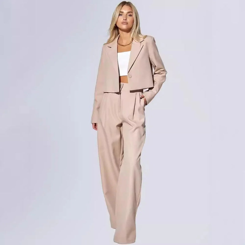 Women's Clothing Autumn New Fashion Casual Short Small Suit Slim Fit Trousers Women's Suit Костюм Женский Летний
