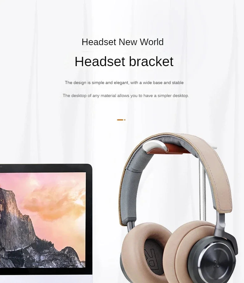 Curved Aluminum Headphone Stand Rack Sturdy Metal Gaming Headset Earphone Holder Hanger with Solid Base for Table Desk Display