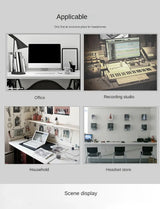 Curved Aluminum Headphone Stand Rack Sturdy Metal Gaming Headset Earphone Holder Hanger with Solid Base for Table Desk Display