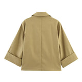 Women's clothing early autumn new fashionable casual temperament linen short suit jacket versatile